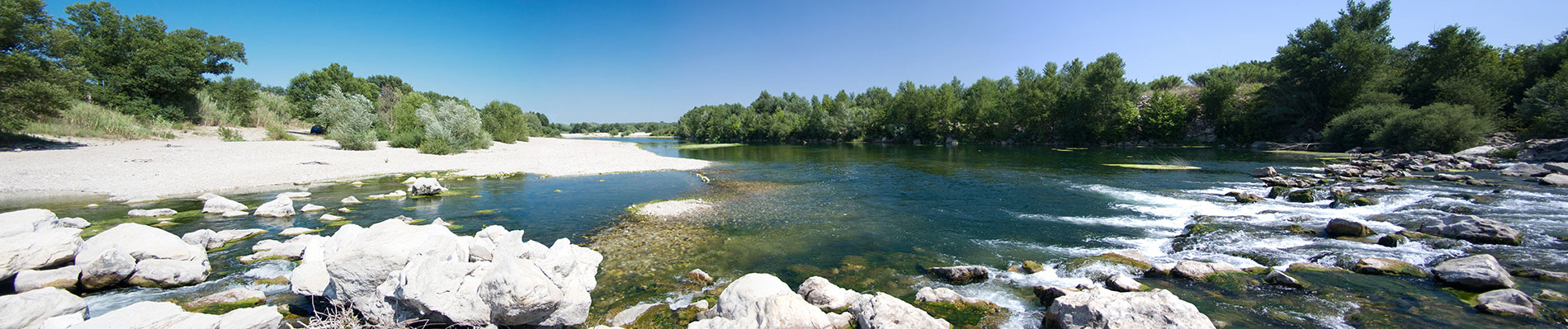 Le seuil de Fournès après arasement sur le Gardon ©MRM